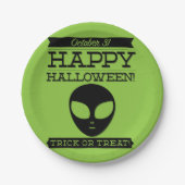 Typografische retro Halloween Papieren Bordje (Voorkant)