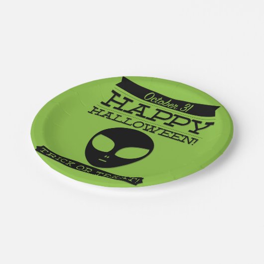 Typografische retro Halloween Papieren Bordje (Gekanteld)