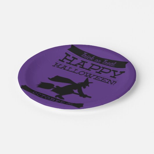 Typografische retro Halloween Papieren Bordje (Gekanteld)