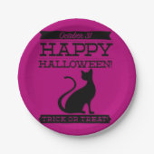 Typografische retro Halloween Papieren Bordje (Voorkant)