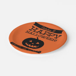 Typografische retro Halloween Papieren Bordje