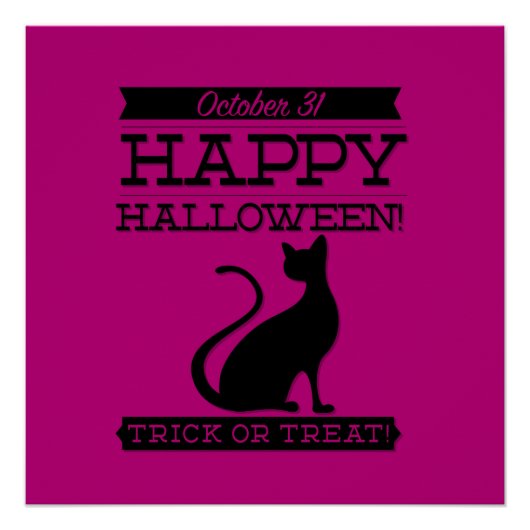 Typografische retro Halloween Poster (Voorkant)
