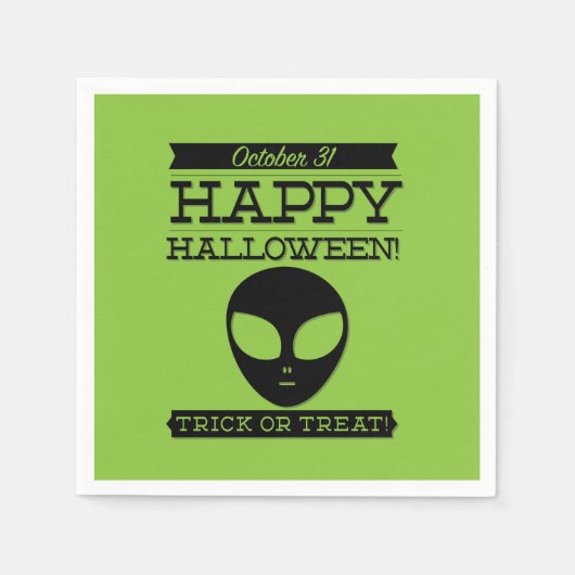 Typografische retro Halloween Servet (Voorkant)