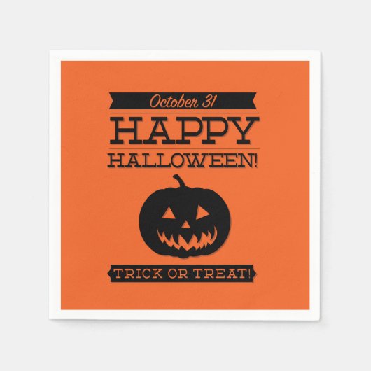 Typografische retro Halloween Servetten (Voorkant)