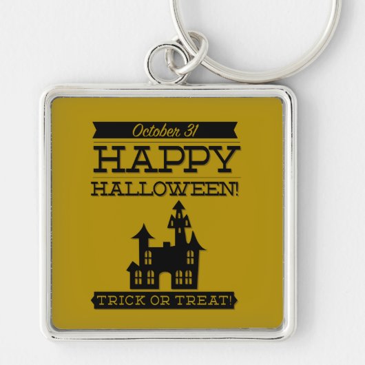 Typografische retro Halloween Sleutelhanger (Voorkant)