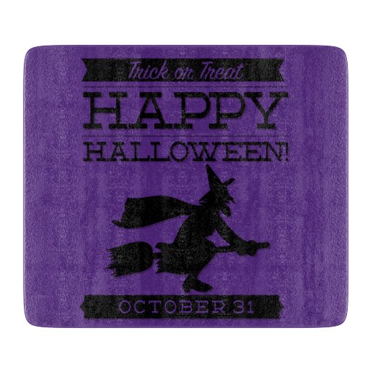 Typografische retro Halloween Snijplank (Voorkant)