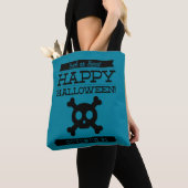 Typografische retro Halloween Tote Bag (Dichtbij)