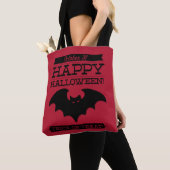 Typografische retro Halloween Tote Bag (Dichtbij)
