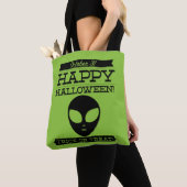 Typografische retro Halloween Tote Bag (Dichtbij)