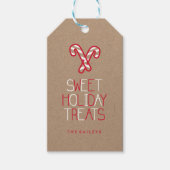 Typografische rode witte snoepriet cadeaulabel (Voorkant)