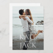 Typografische Save the Date Foto Aankondiging (Voorkant / Achterkant)