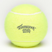 Typografische slogan teamwork maakt tennisballen (Achterkant)