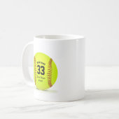 Typografische Softball Thermische Tumbler Koffiemok (Voorkant links)