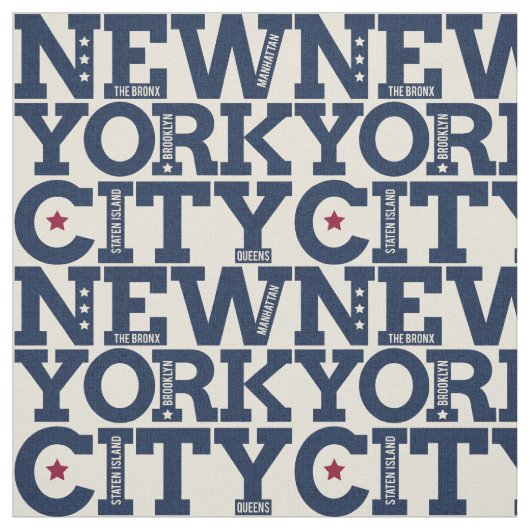 Typografische stof New York City (Swatch)