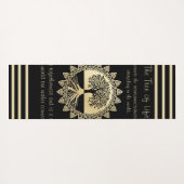 Typografische structuur van Life Black en Tan Yogamat (Achterkant (horizontaal))