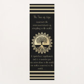 Typografische structuur van Life Black en Tan Yogamat (Voorkant)