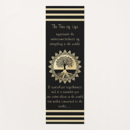 Typografische structuur van Life Black en Tan Yogamat