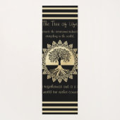 Typografische structuur van Life Black en Tan Yogamat (Achterkant)