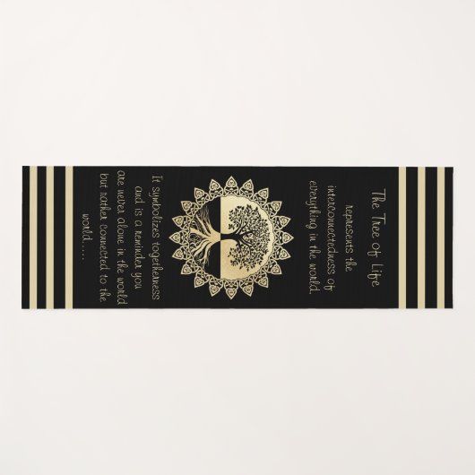 Typografische structuur van Life Black en Tan Yogamat (Voorkant (horizontaal))