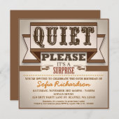  typografische surprise verjaardagsfeestje uitnodi kaart (Voorkant / Achterkant)