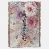 Typografische tekst Herfstbladeren en bloemen wate Deken (Voorkant Verticaal)