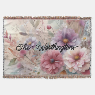 Typografische tekst Herfstbladeren en bloemen wate Deken