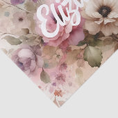 Typografische tekst Herfstbladeren en bloemen wate Tissuepapier (Detail)