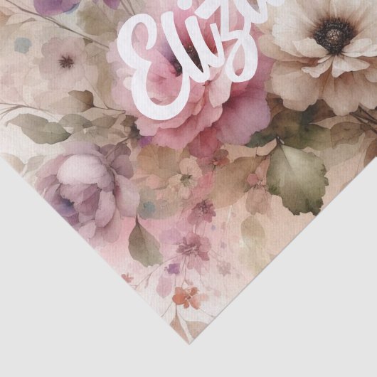 Typografische tekst Herfstbladeren en bloemen wate Tissuepapier (Detail)