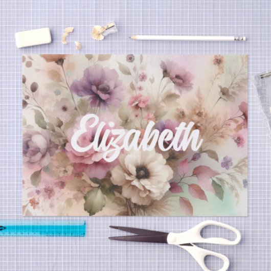 Typografische tekst Herfstbladeren en bloemen wate Tissuepapier (Craft)