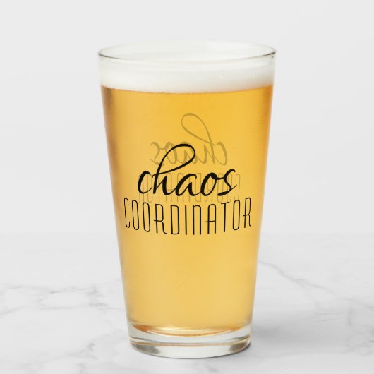 Typografische tekst van Chaos Coordinator Glas (Voorkant gevuld)
