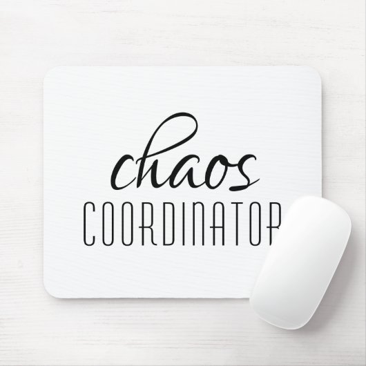 Typografische tekst van Chaos Coordinator Muismat (Met muis)
