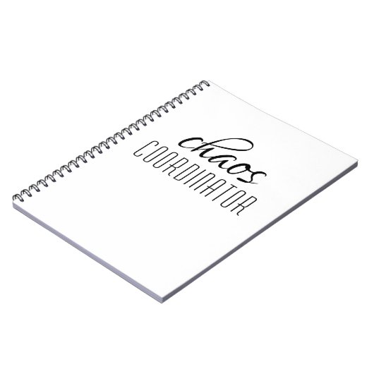 Typografische tekst van Chaos Coordinator Notitieboek (Linkerzijde)