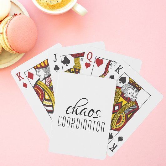 Typografische tekst van Chaos Coordinator Pokerkaarten