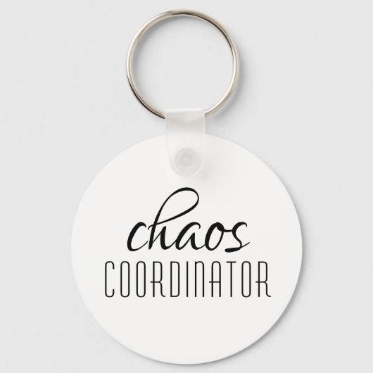 Typografische tekst van Chaos Coordinator Sleutelhanger (Voorkant)