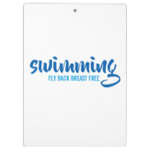 Typografische tekst vrij rond zwemmen klembord (Achterkant)