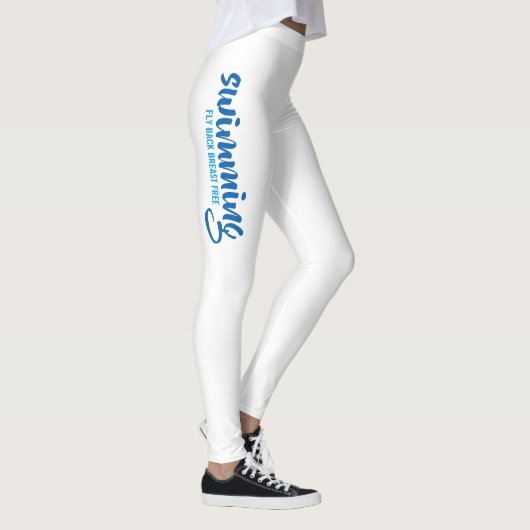 Typografische tekst vrij rond zwemmen leggings (Rechts)