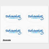 Typografische tekst vrij rond zwemmen ovale sticker (Vel)