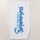 Typografische tekst vrij rond zwemmen strandlaken (Voorkant)