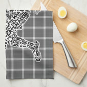 Typografische theehanddoek voor voetganger theedoek (Quarter Fold)