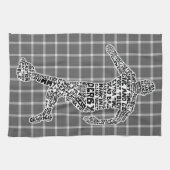 Typografische theehanddoek voor voetganger theedoek (Horizontaal)