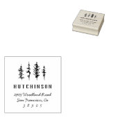 Typografische Trees Familienaam Return Address Rubberstempel (Gestempeld)