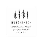 Typografische Trees Familienaam Return Address Rubberstempel (Afrduk)