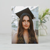 Typografische twee foto Afstuderen aankondiging (Staand Voorkant)