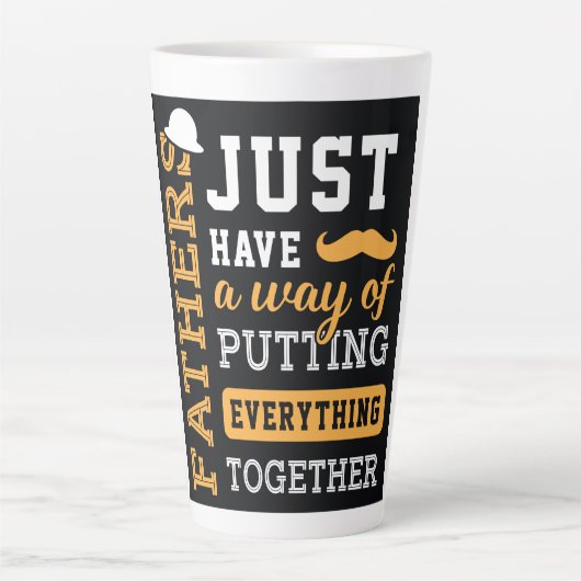 Typografische Vaderdag Latte Mok (Voorkant)