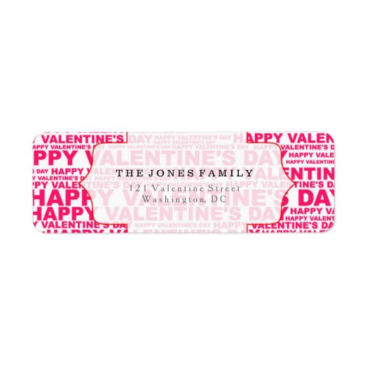 Typografische Valentijnsdag Etiket (Voorkant)