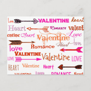 Typografische Valentijnsdag Feestdagenkaart