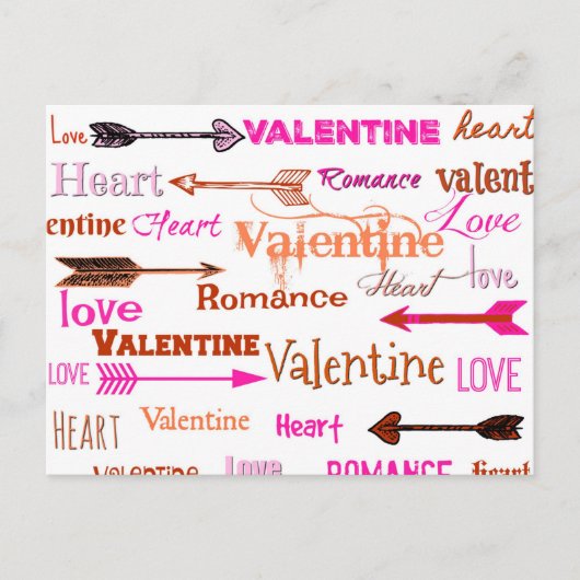 Typografische Valentijnsdag Feestdagenkaart (Voorkant)