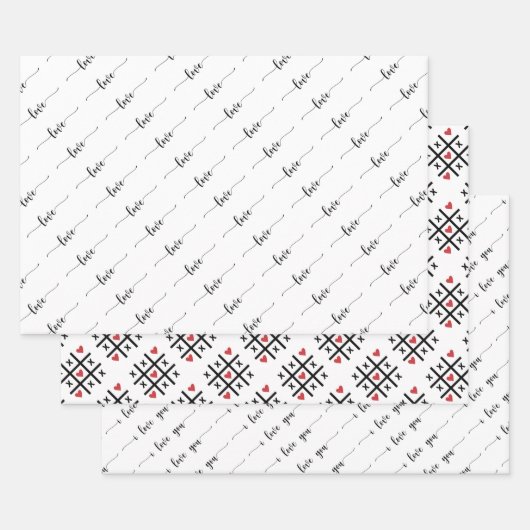 Typografische Valentijnsdag Inpakpapier Vel (Set)