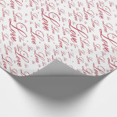 Typografische Valentijnsdag "Love"-patroon Cadeaupapier (Hoek)