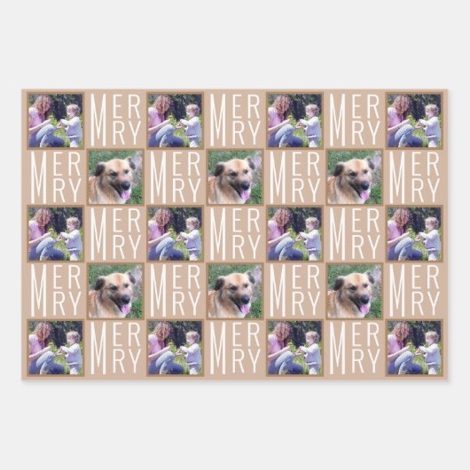 Typografische vierkant Foto's Neutrale kleuren Inpakpapier Vel (Voorkant)